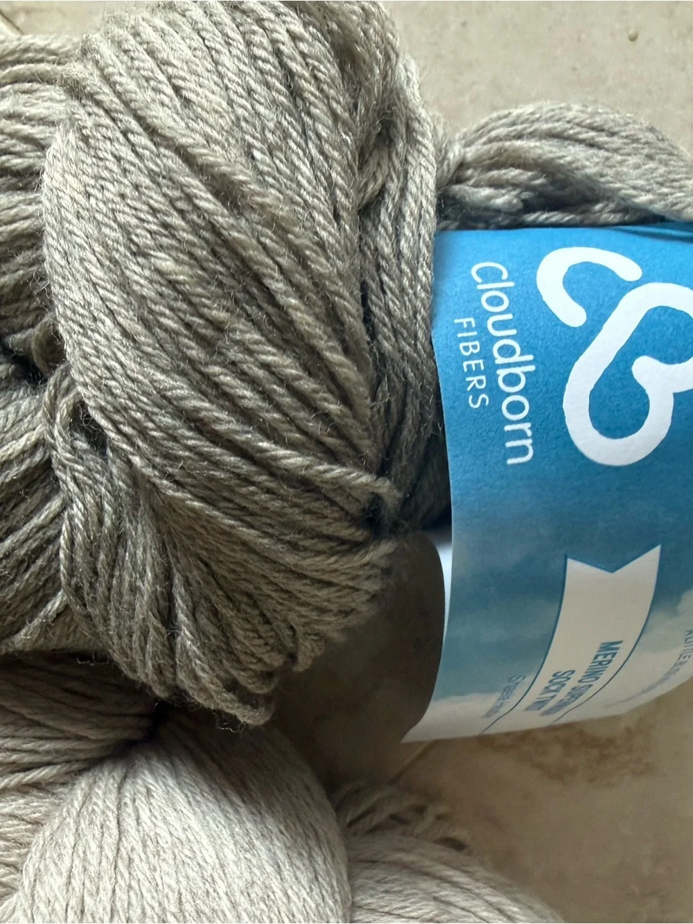 Cloudborn Fibers Merino Superwash Sock Twist Yarn - Shaela Heather/Taupe Heather